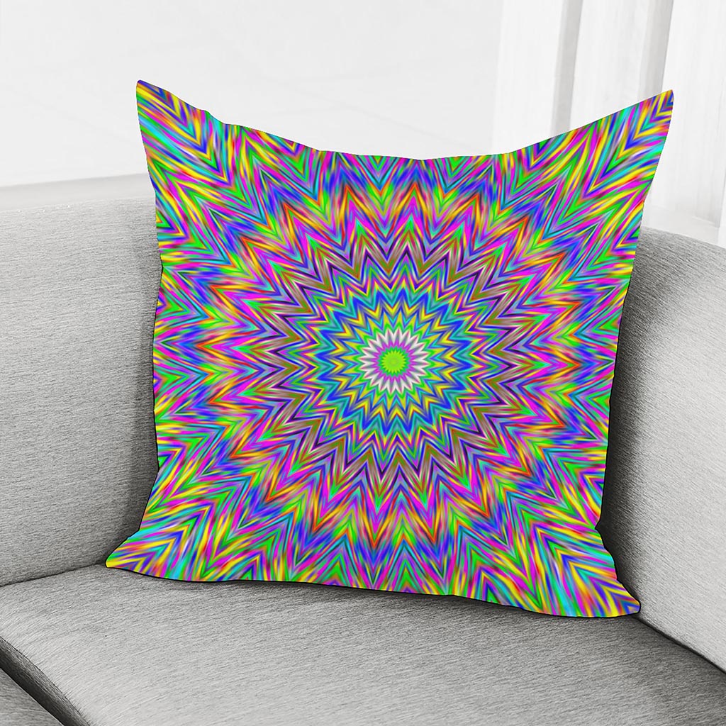 Colorful Psychedelic Optical Illusion Pillow Cover