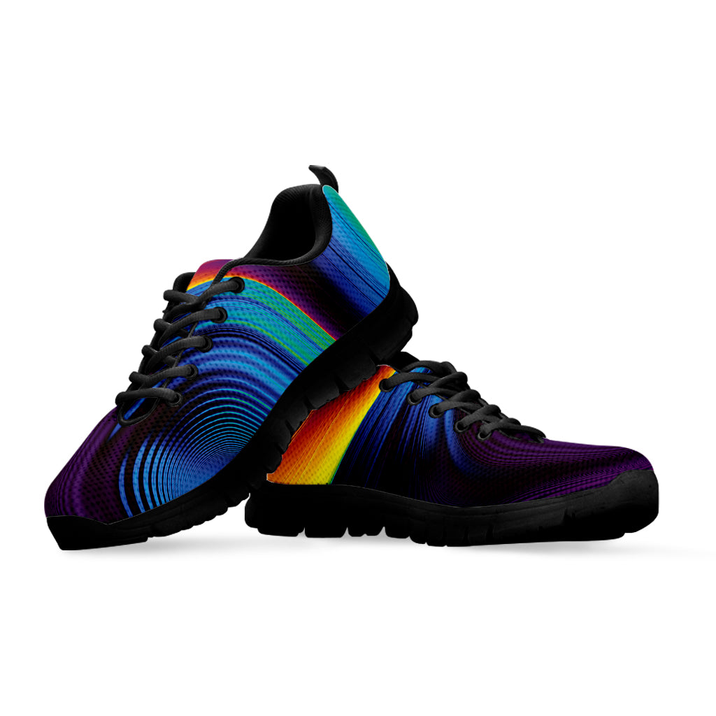 Colorful Psychedelic Print Black Sneakers