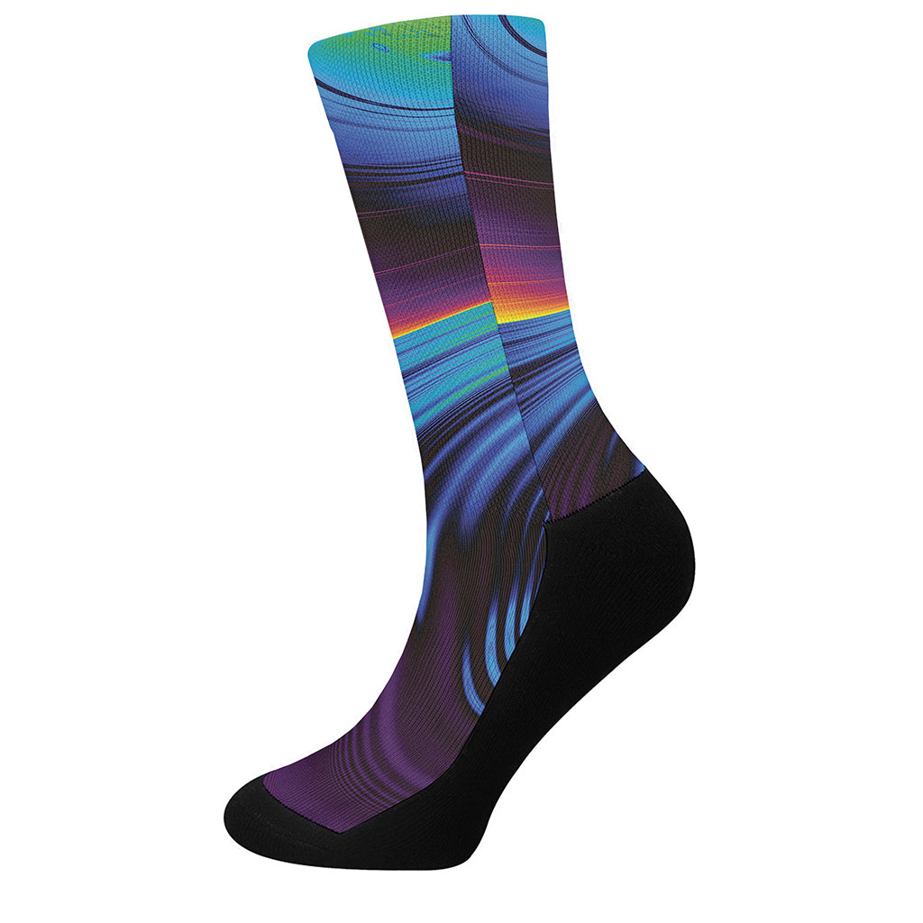 Colorful Psychedelic Print Crew Socks