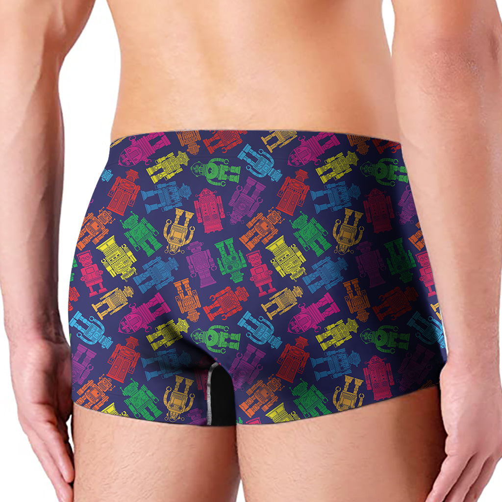 Colorful Robot Pattern Print Men's Boxer Briefs