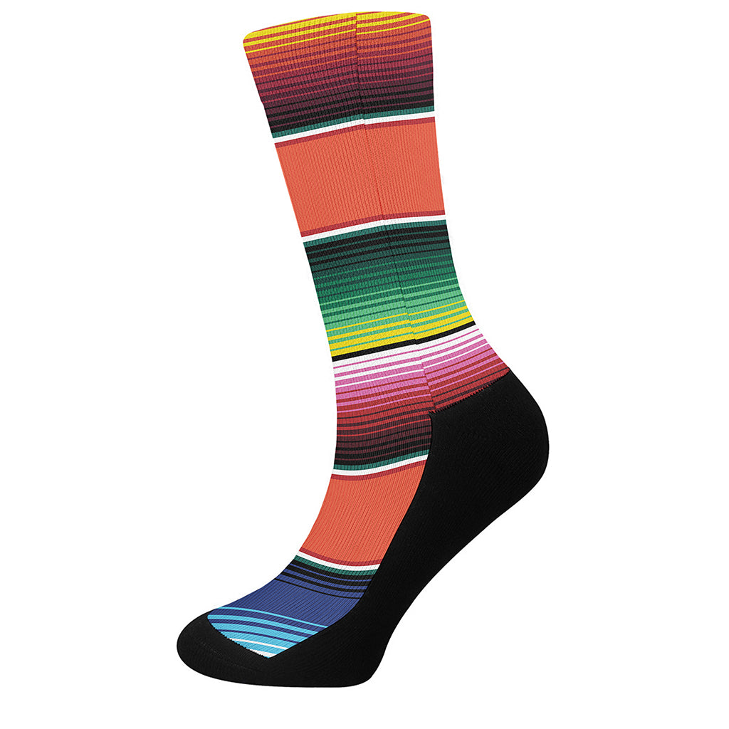 Colorful Serape Blanket Pattern Print Crew Socks