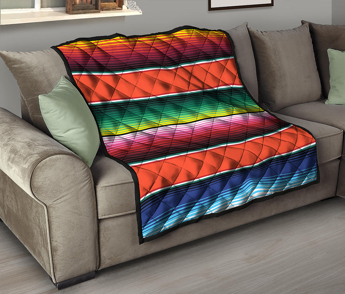 Colorful Serape Blanket Pattern Print Quilt