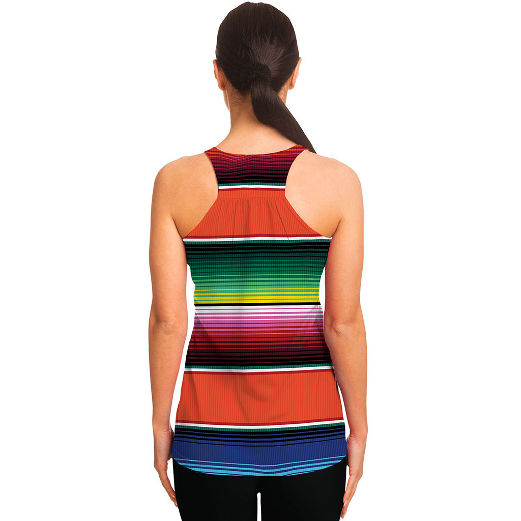 Colorful Serape Blanket Pattern Print Women's Racerback Tank Top