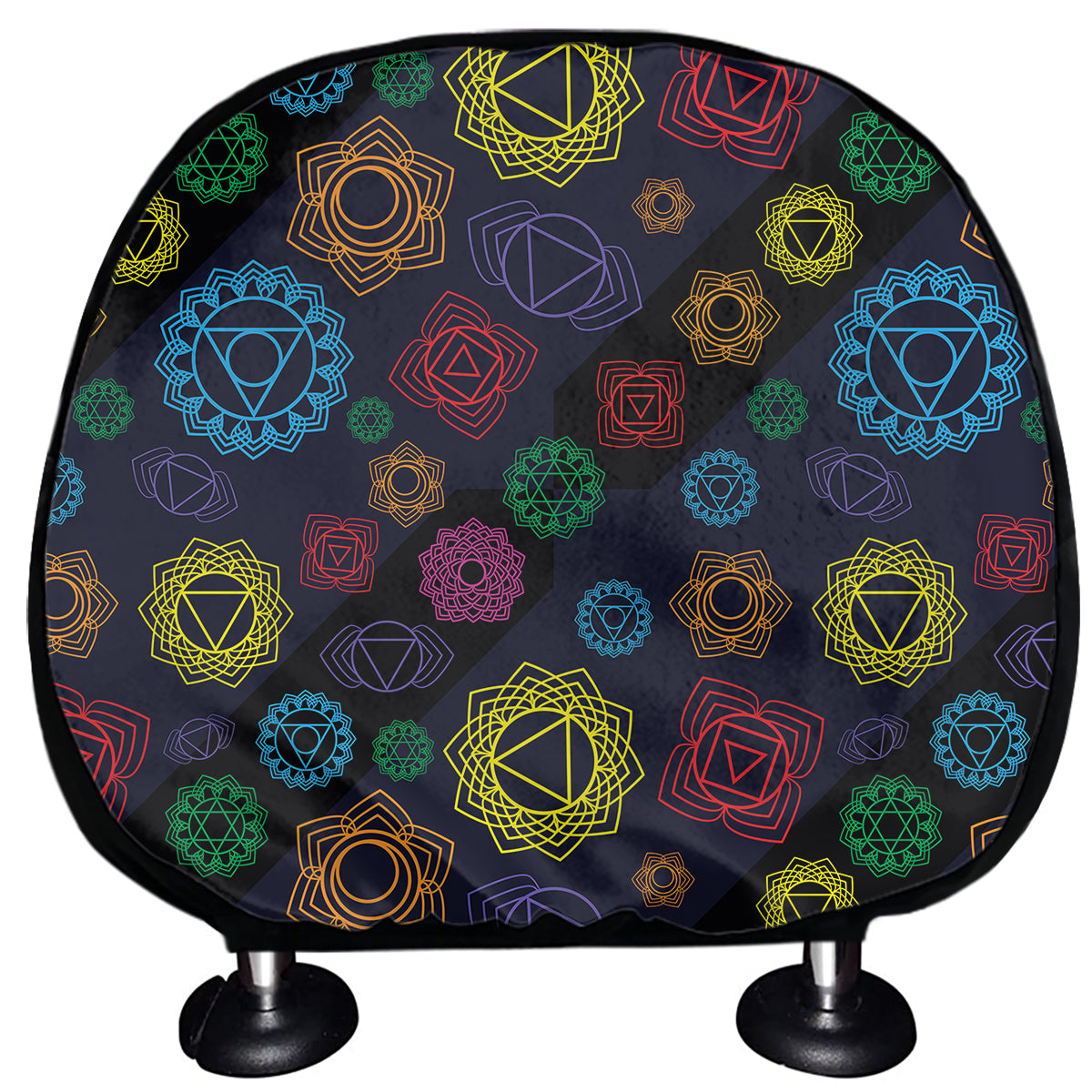 Colorful Seven Chakras Pattern Print Car Headrest Covers
