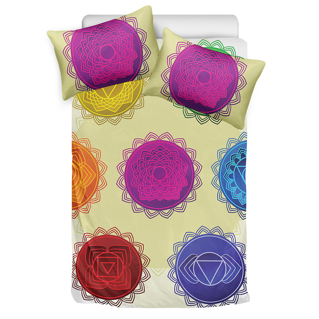 Colorful Seven Chakras Print Duvet Cover Bedding Set
