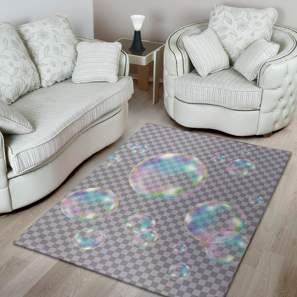 Colorful Soap Bubble Print Area Rug