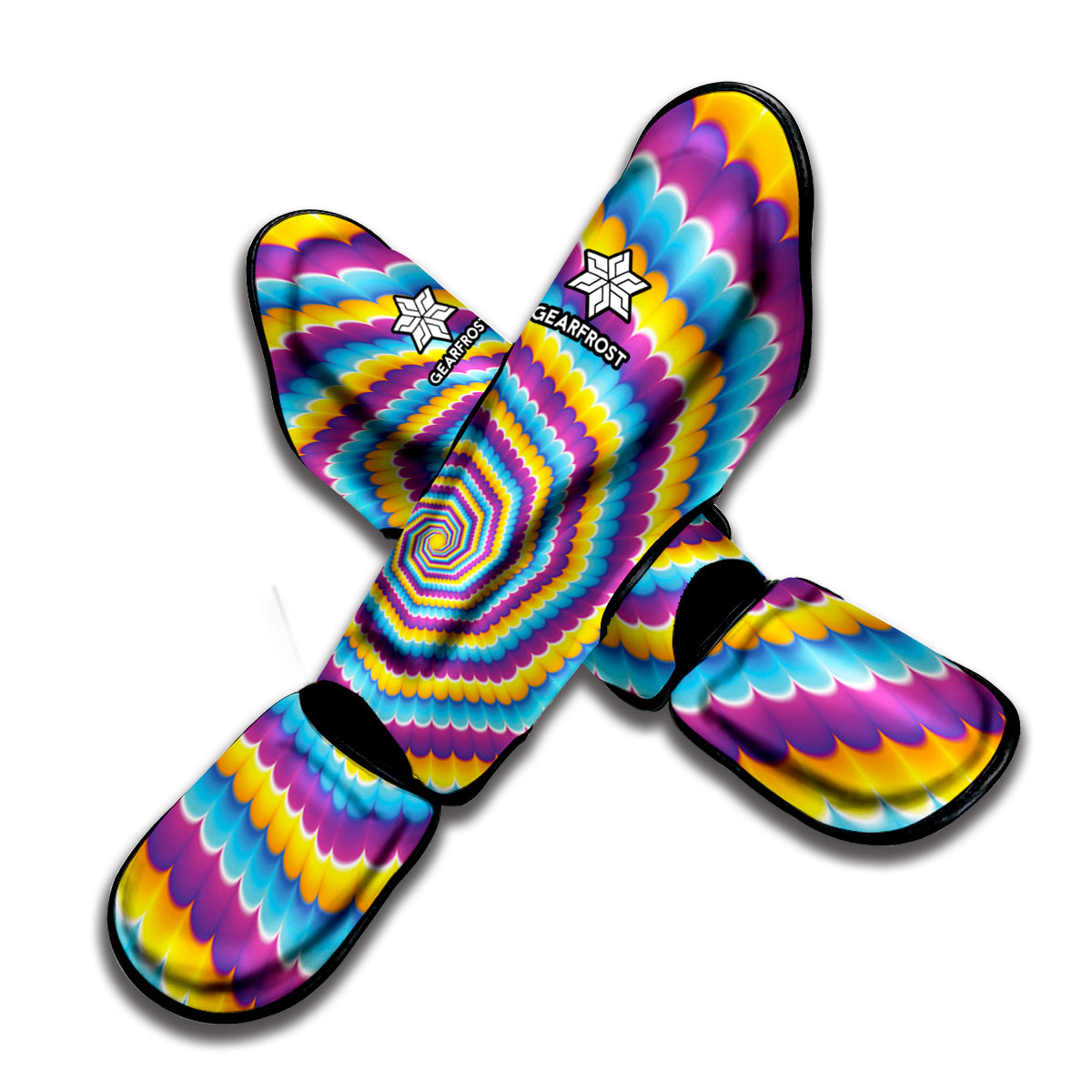 Colorful Spiral Illusion Print Muay Thai Shin Guard