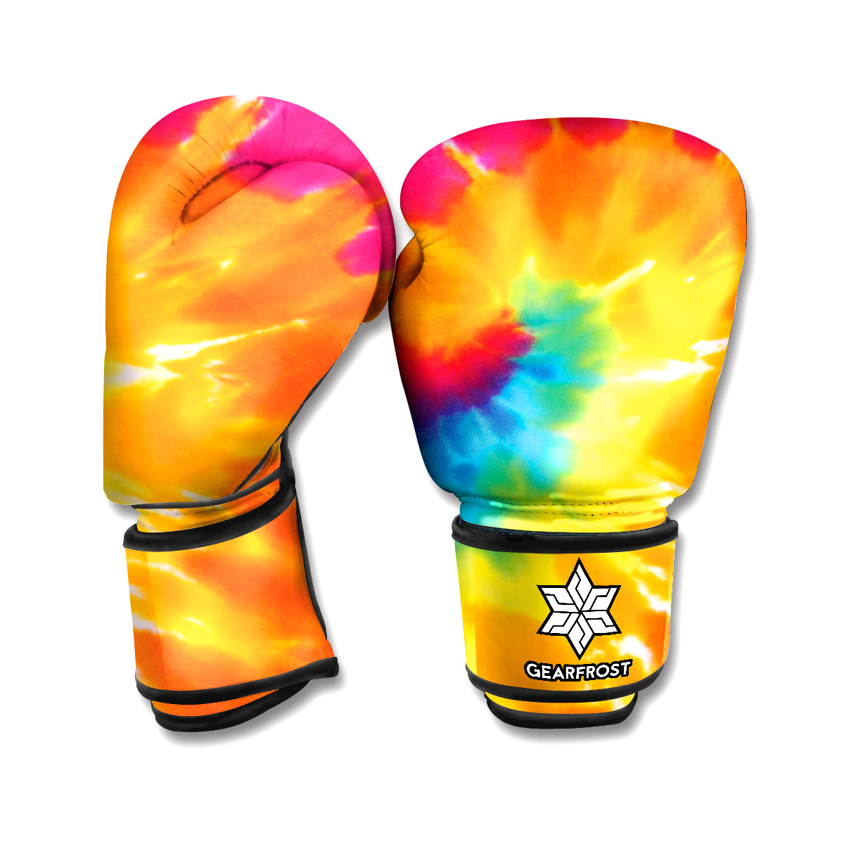 Colorful Spiral Tie Dye Print Boxing Gloves