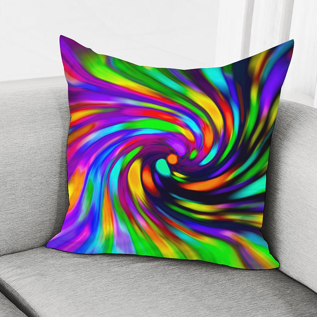 Colorful Spiral Trippy Print Pillow Cover