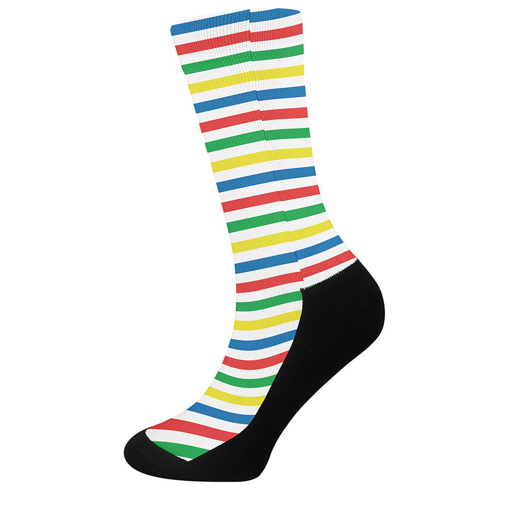 Colorful Striped Pattern Print Crew Socks