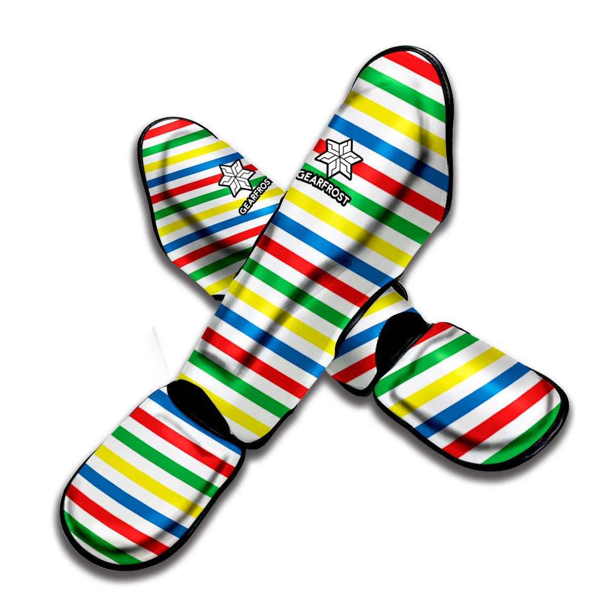Colorful Striped Pattern Print Muay Thai Shin Guard