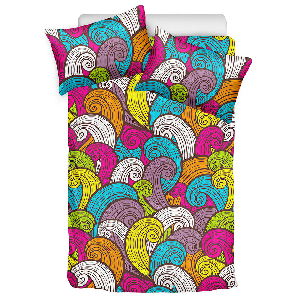 Colorful Surfing Wave Pattern Print Duvet Cover Bedding Set