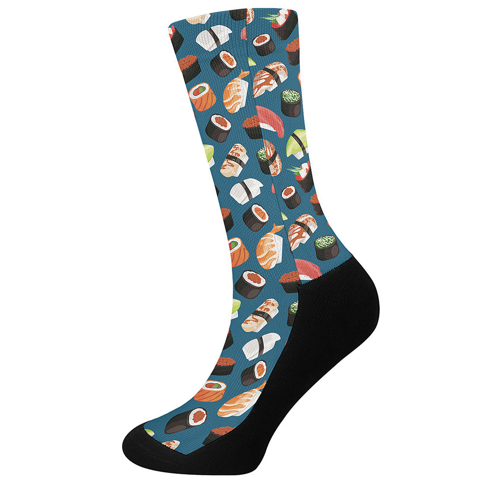 Colorful Sushi Pattern Print Crew Socks