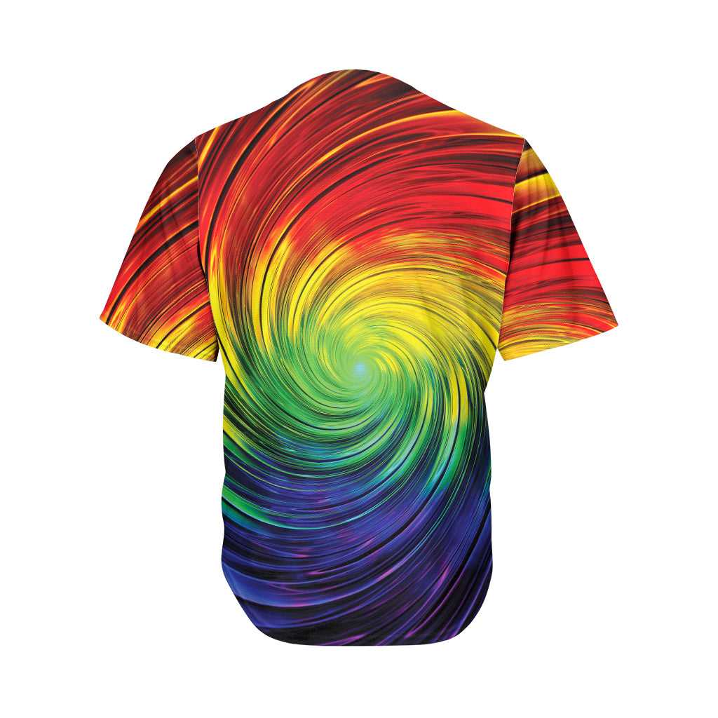 Colorful Swirl Print Men's Baseball Jersey