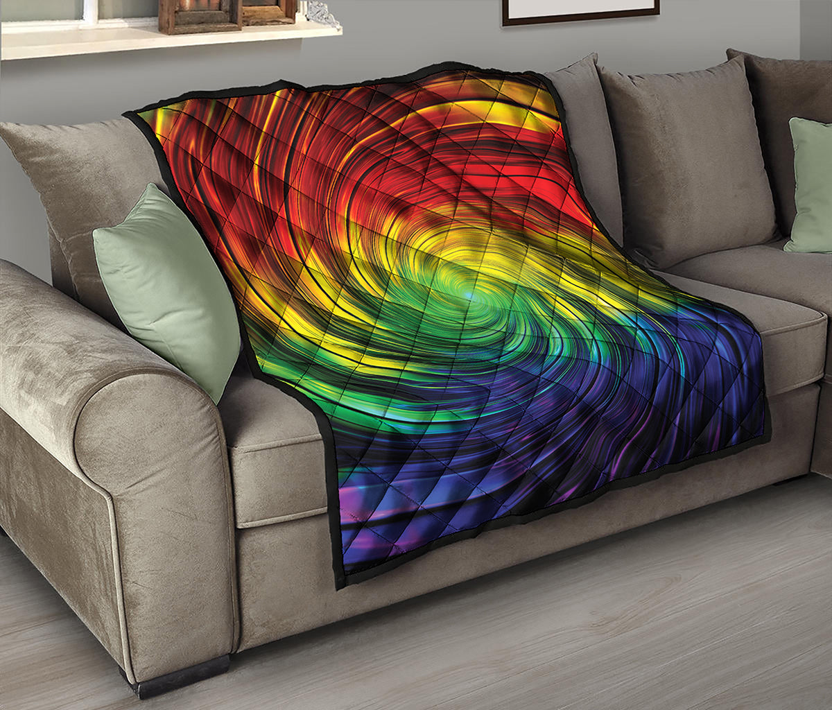 Colorful Swirl Print Quilt