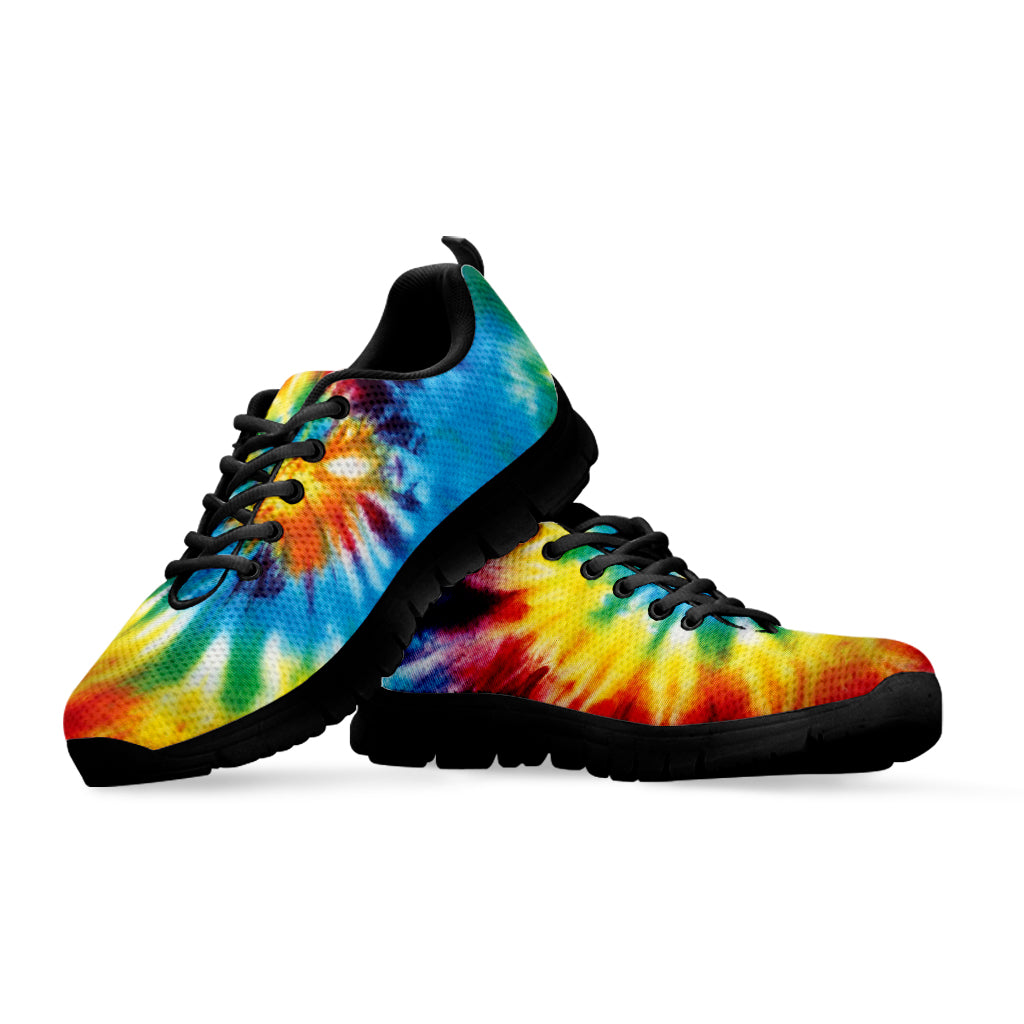 Colorful Tie Dye Print Black Sneakers