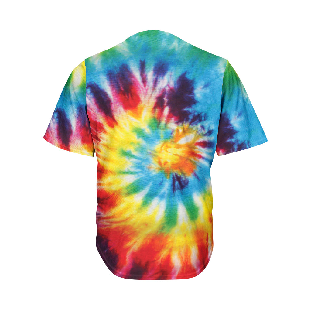 Colorful Tie Dye Print Men's Baseball Jersey