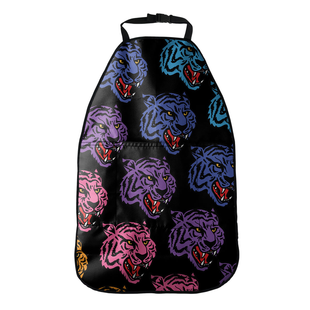 Colorful Tiger Head Pattern Print Car Seat Organizers