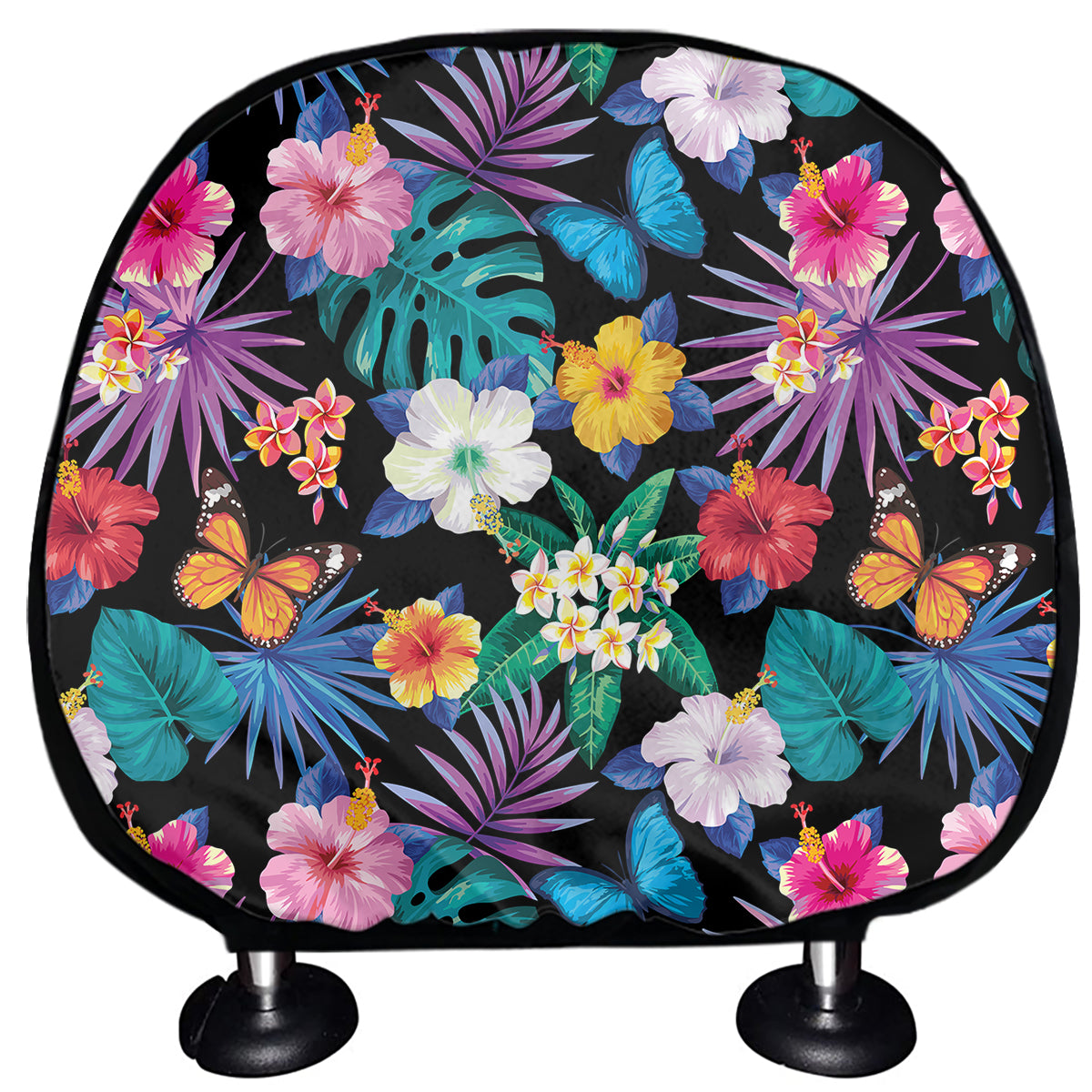 Colorful Tropical Jungle Hawaiian Print Car Headrest Covers