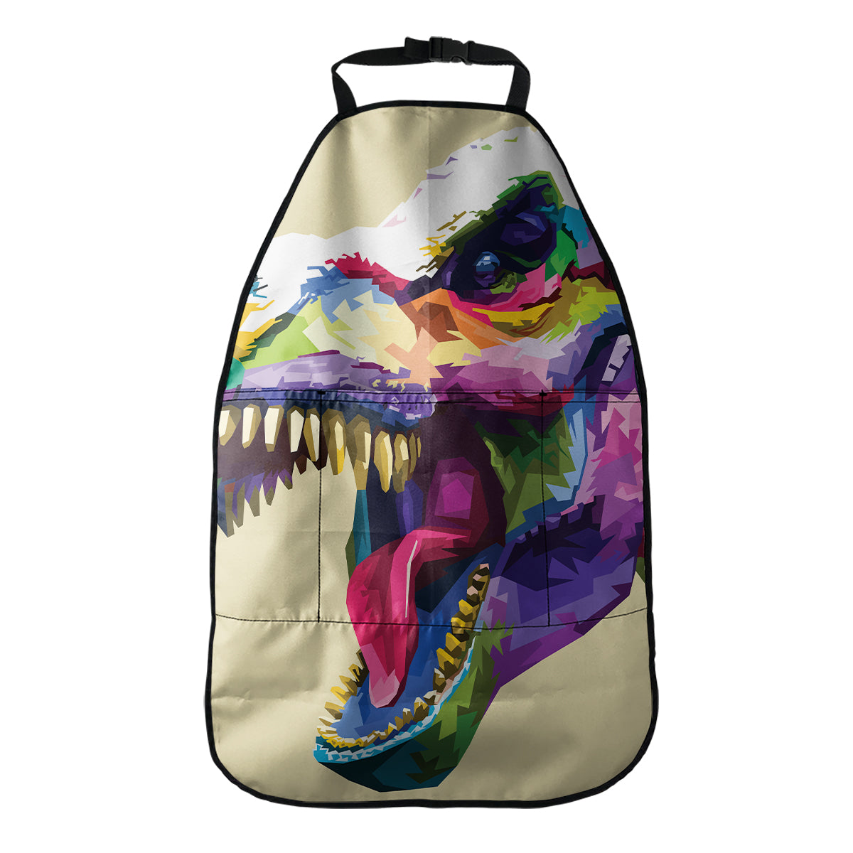 Colorful Tyrannosaurus Rex Print Car Seat Organizers