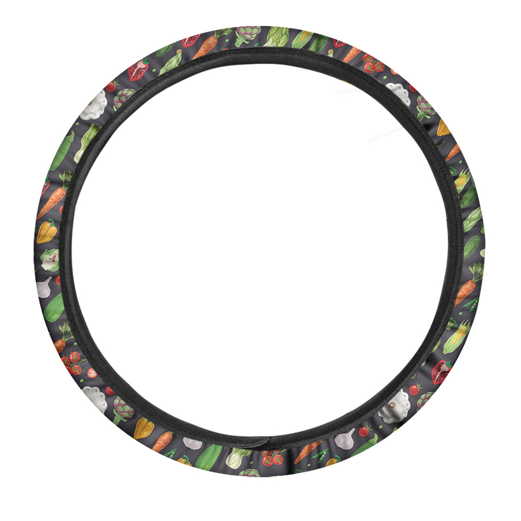 Colorful Vegetable Pattern Print Car Steering Wheel Cover