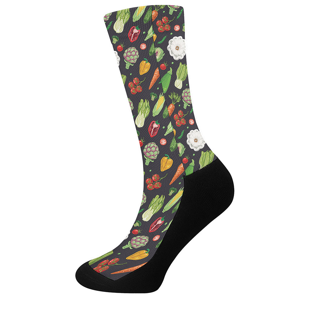 Colorful Vegetable Pattern Print Crew Socks