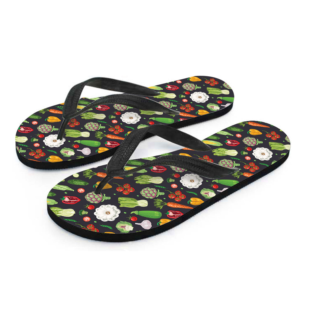 Colorful Vegetable Pattern Print Flip Flops