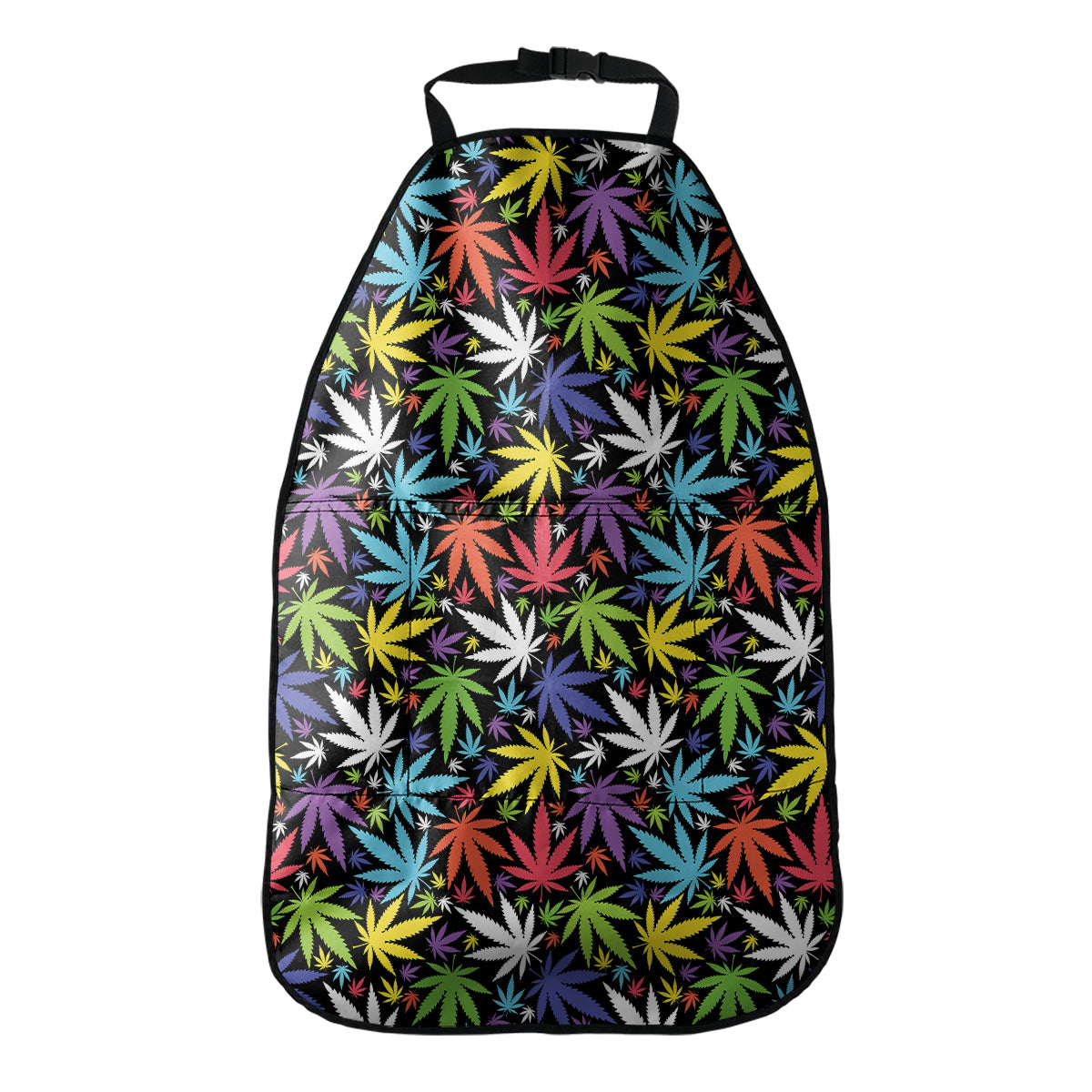 Colorful Weed Leaf Pattern Print Car Seat Organizers