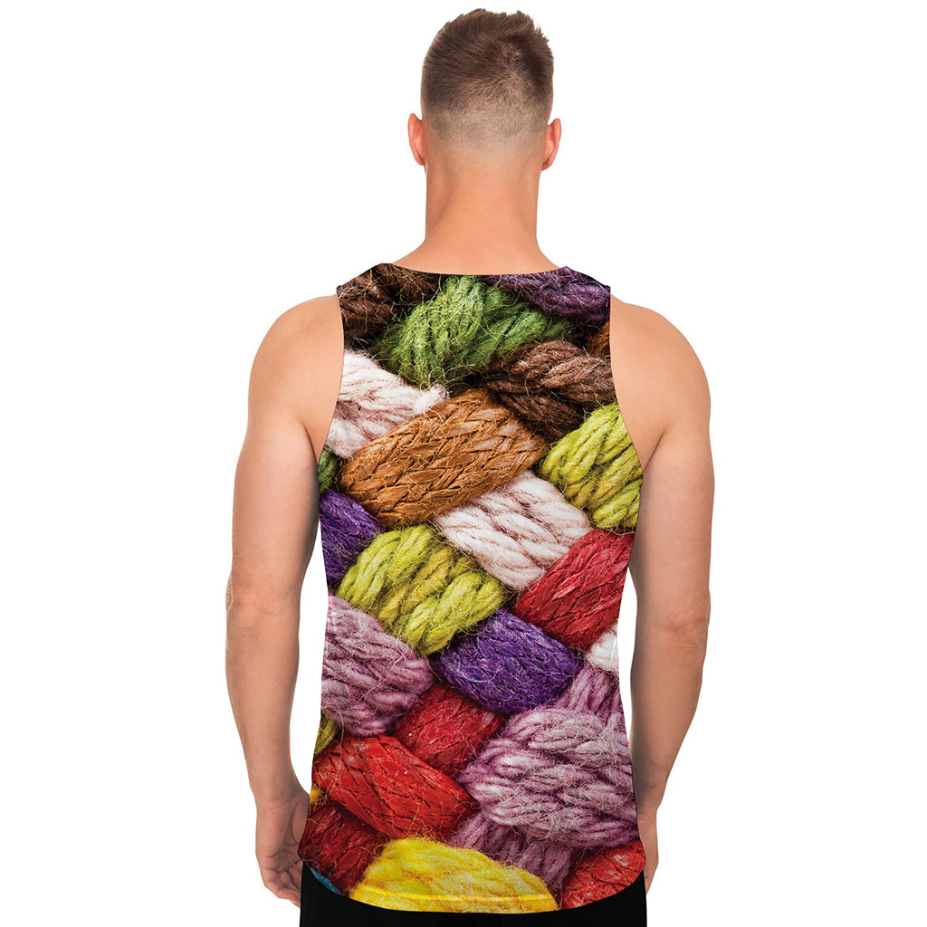 Colorful Wool Yarns Print Men's Tank Top