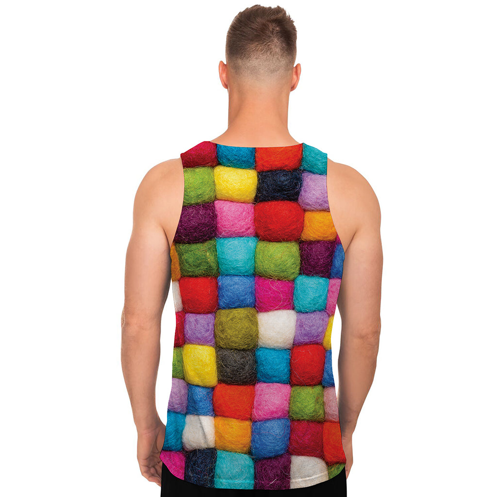 Colorful Yarn Balls Print Men's Tank Top