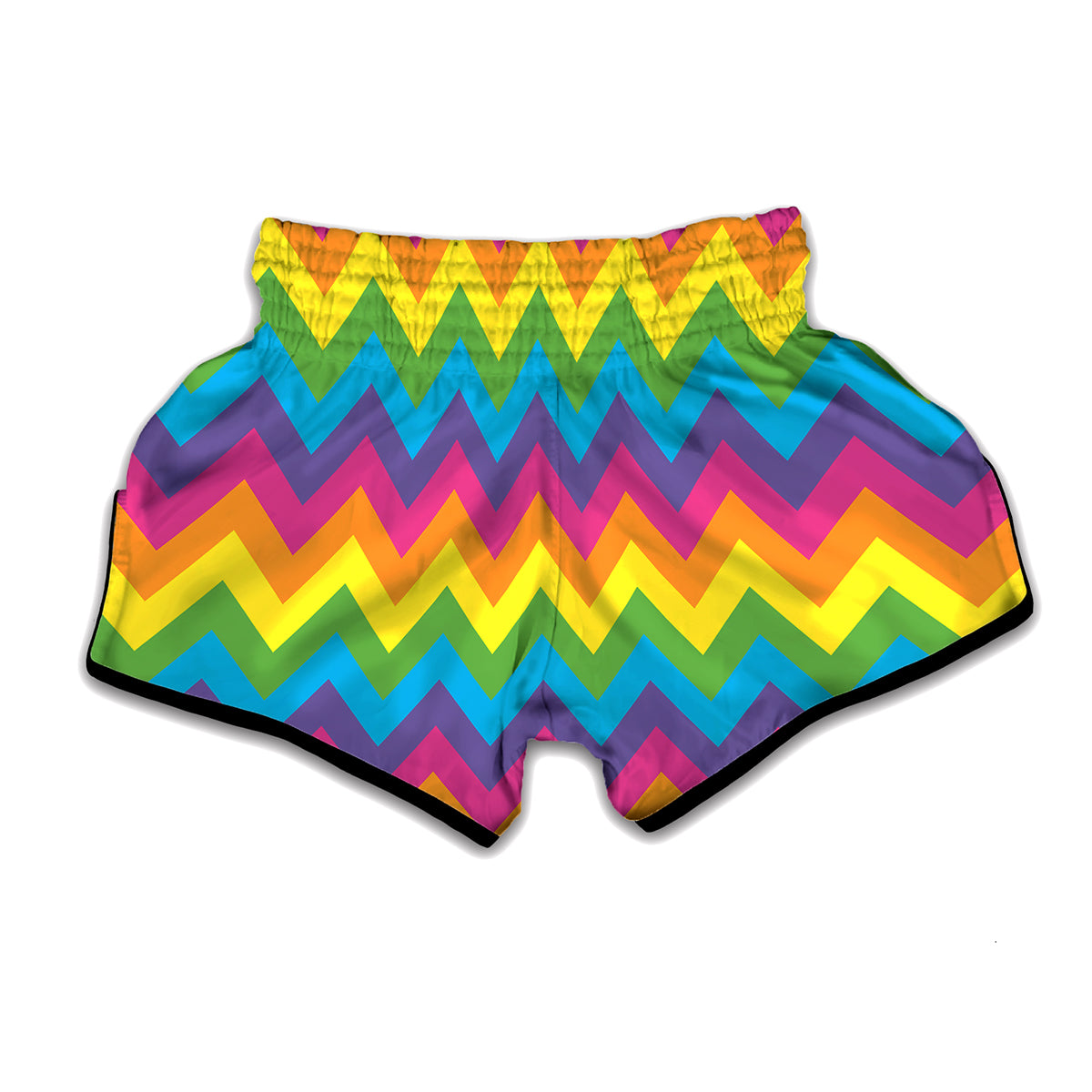 Colorful Zigzag Pattern Print Muay Thai Boxing Shorts