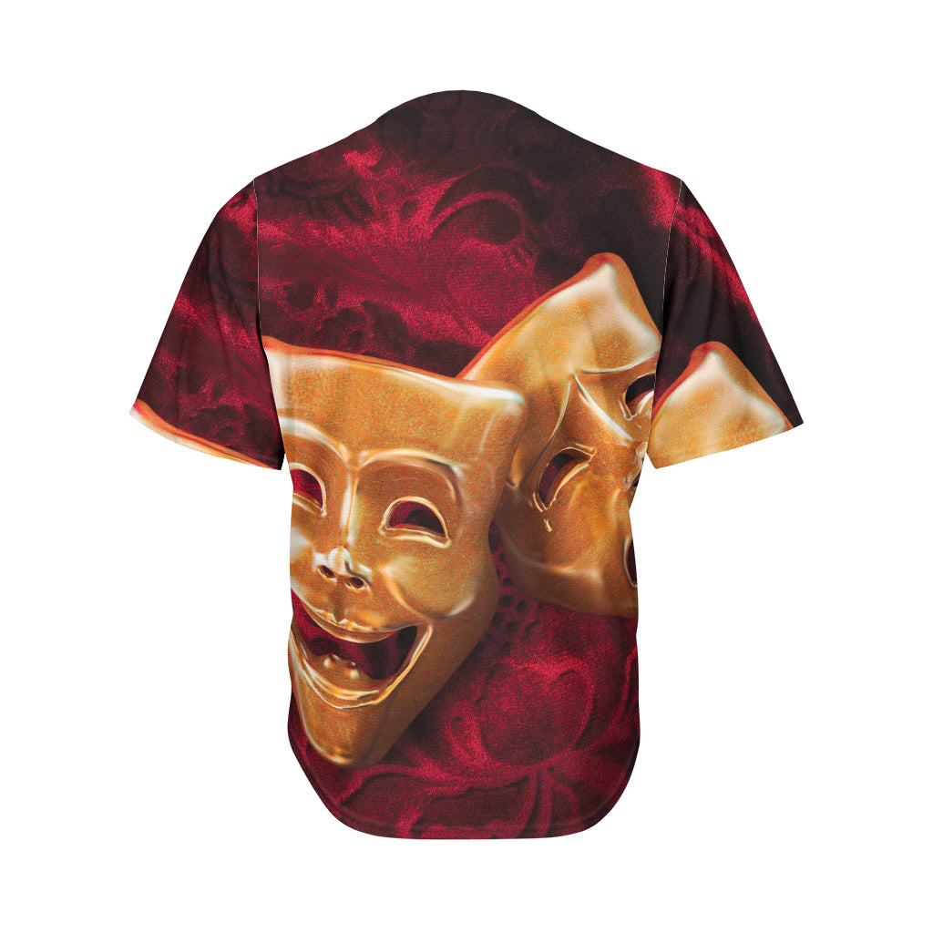 Comedy And Tragedy Theater Masks Print Men's Baseball Jersey