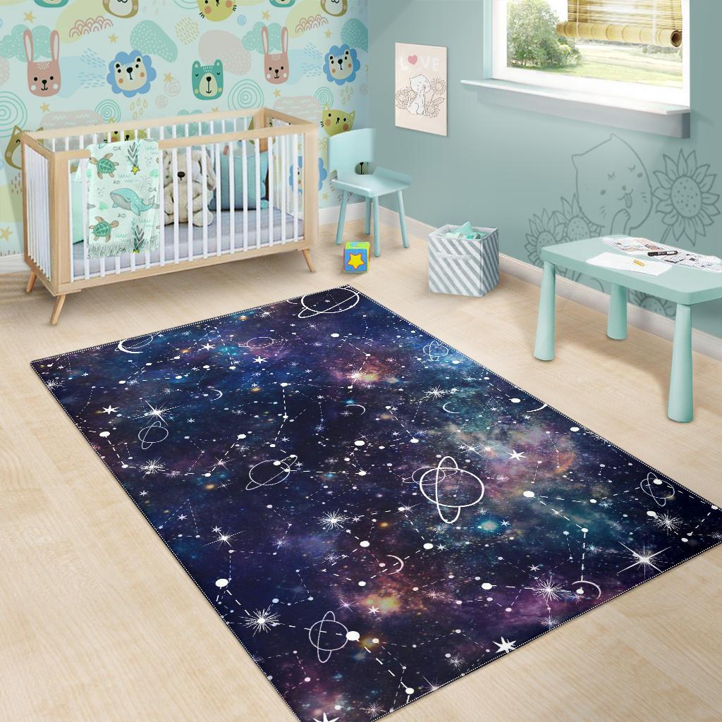 Constellation Galaxy Space Print Area Rug GearFrost