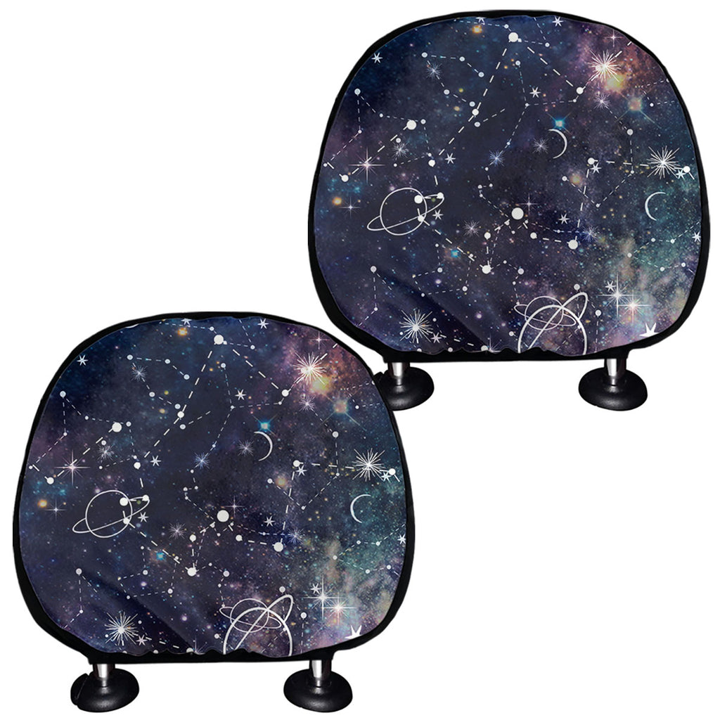 Constellation Galaxy Space Print Car Headrest Covers