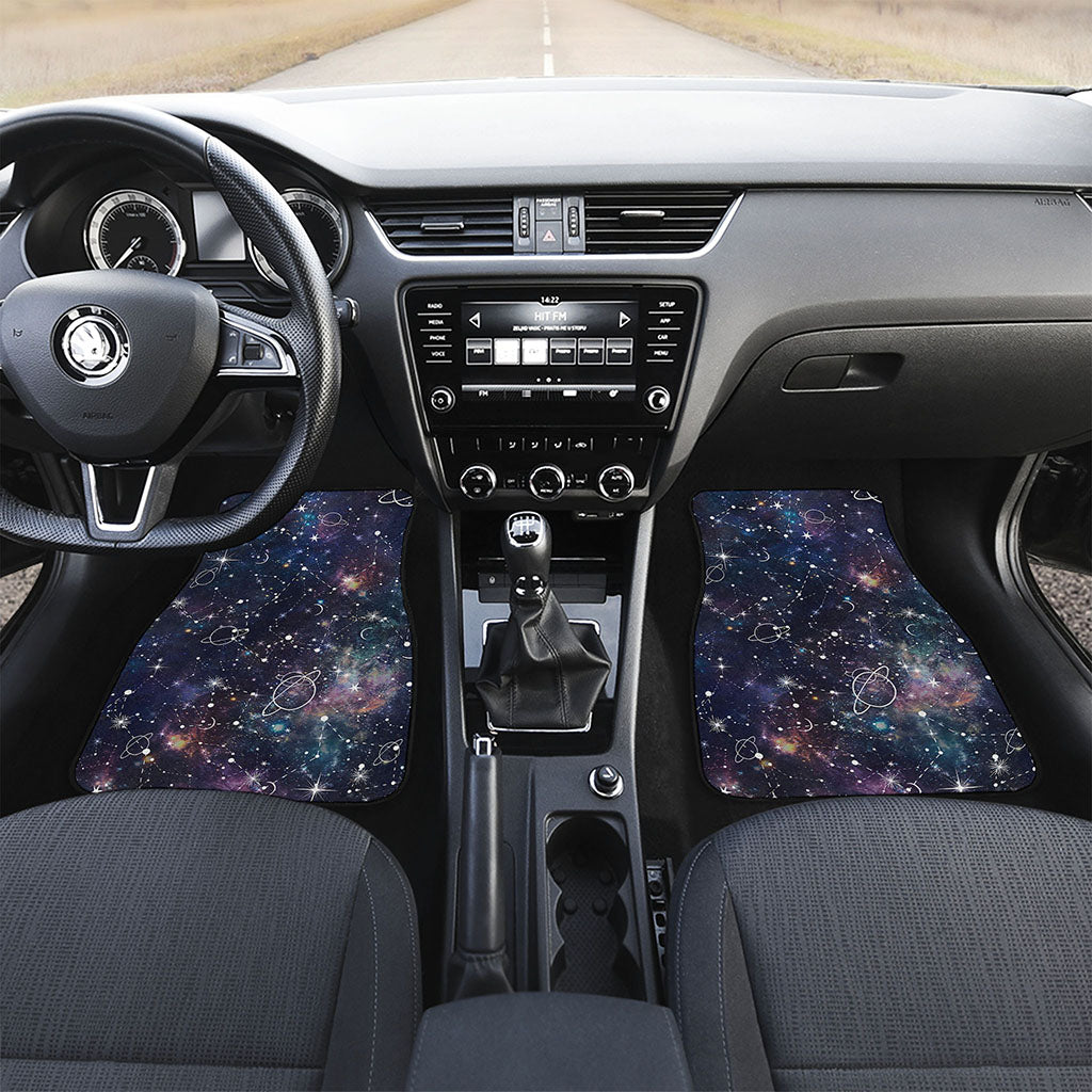 Constellation Galaxy Space Print Front and Back Car Floor Mats