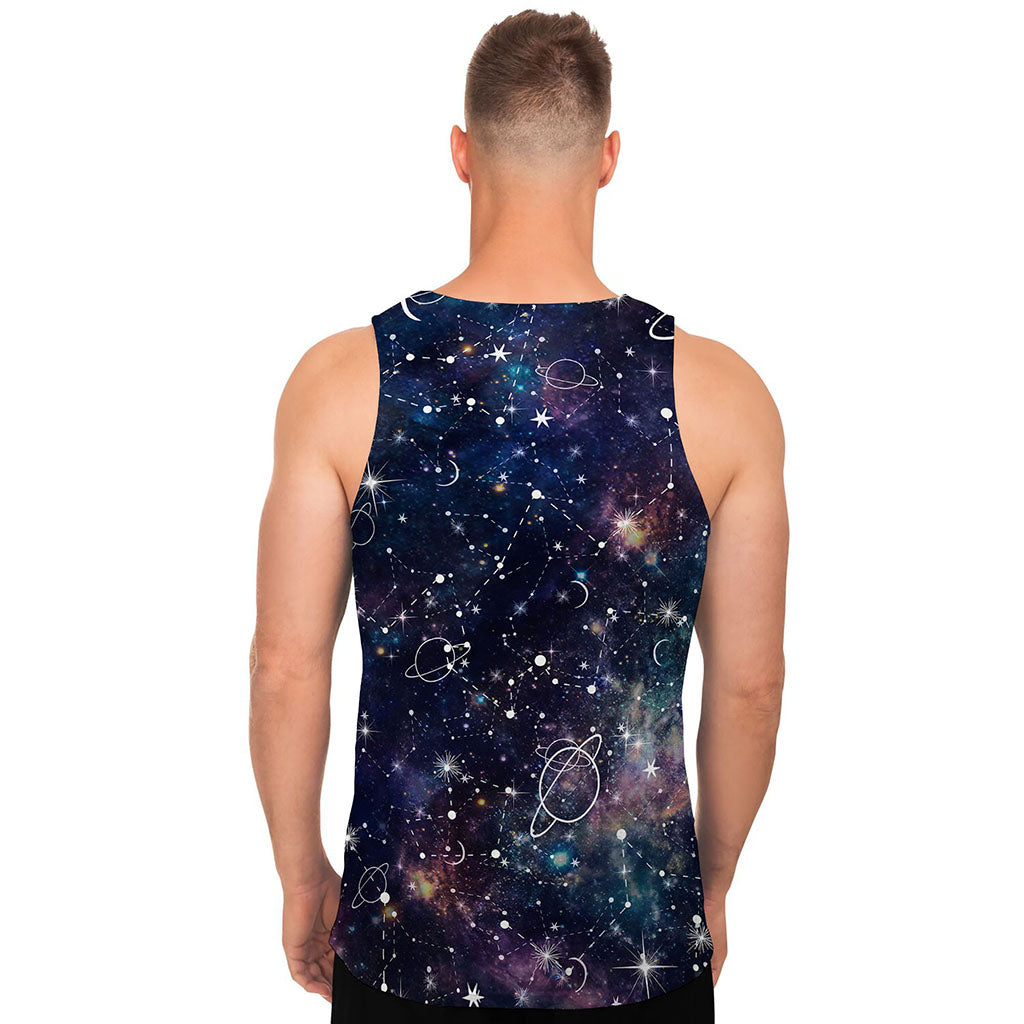 Constellation Galaxy Space Print Men's Tank Top