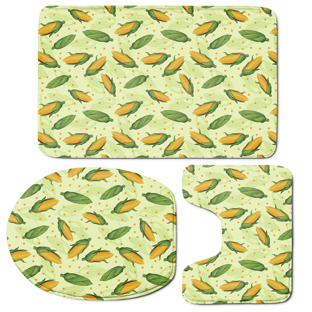 Corncob Pattern Print 3 Piece Bath Mat Set