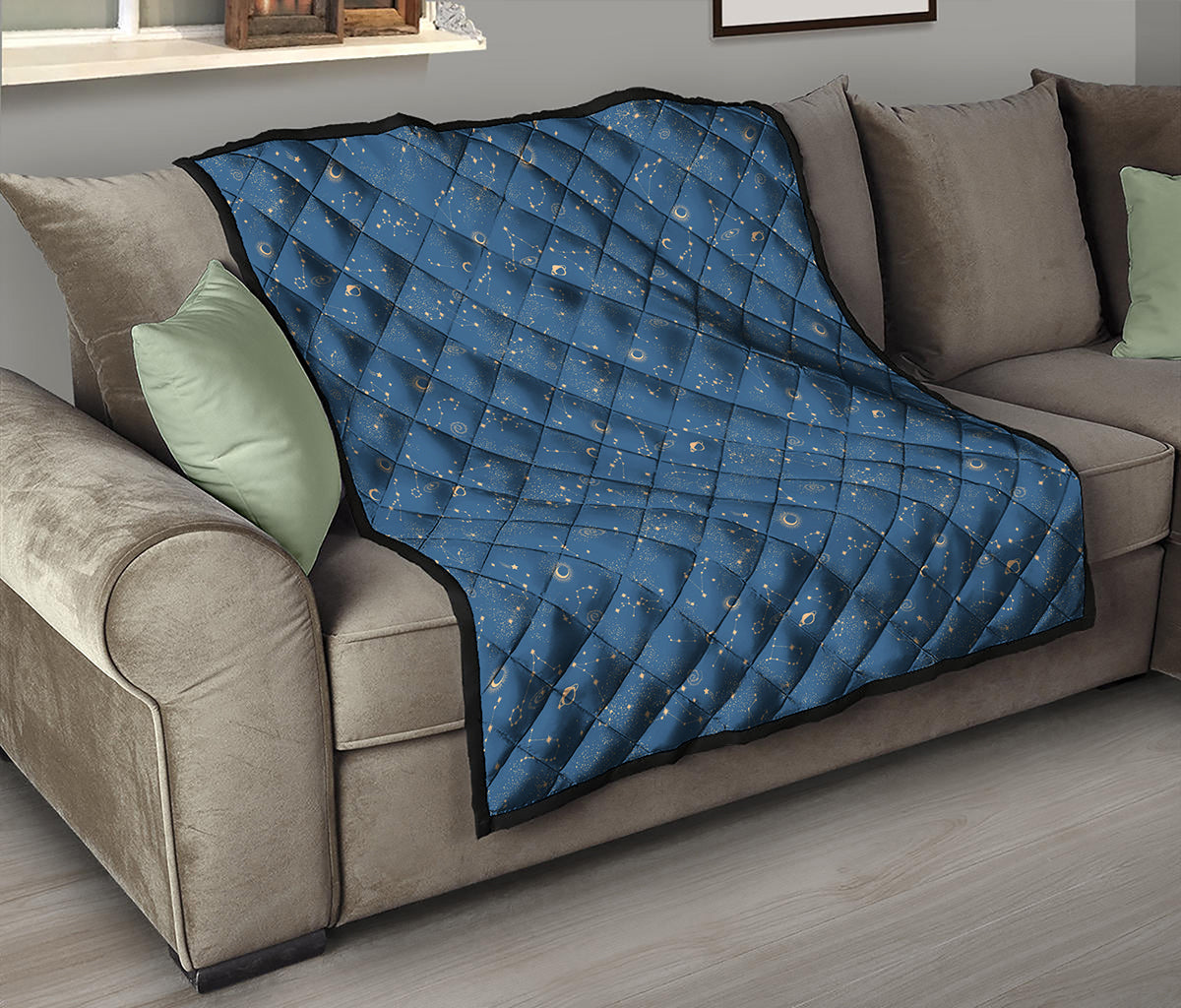 Cosmic Constellation Pattern Print Quilt