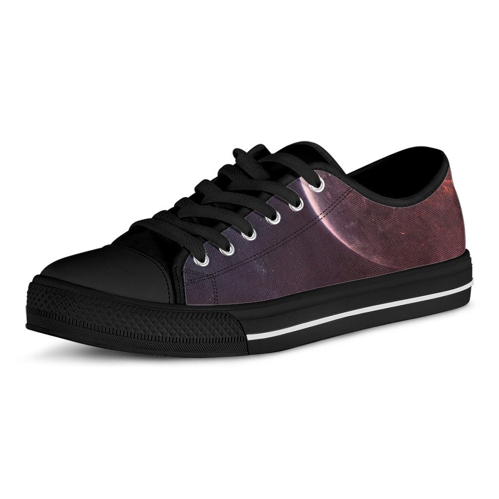 Cosmic Space Print Black Low Top Shoes