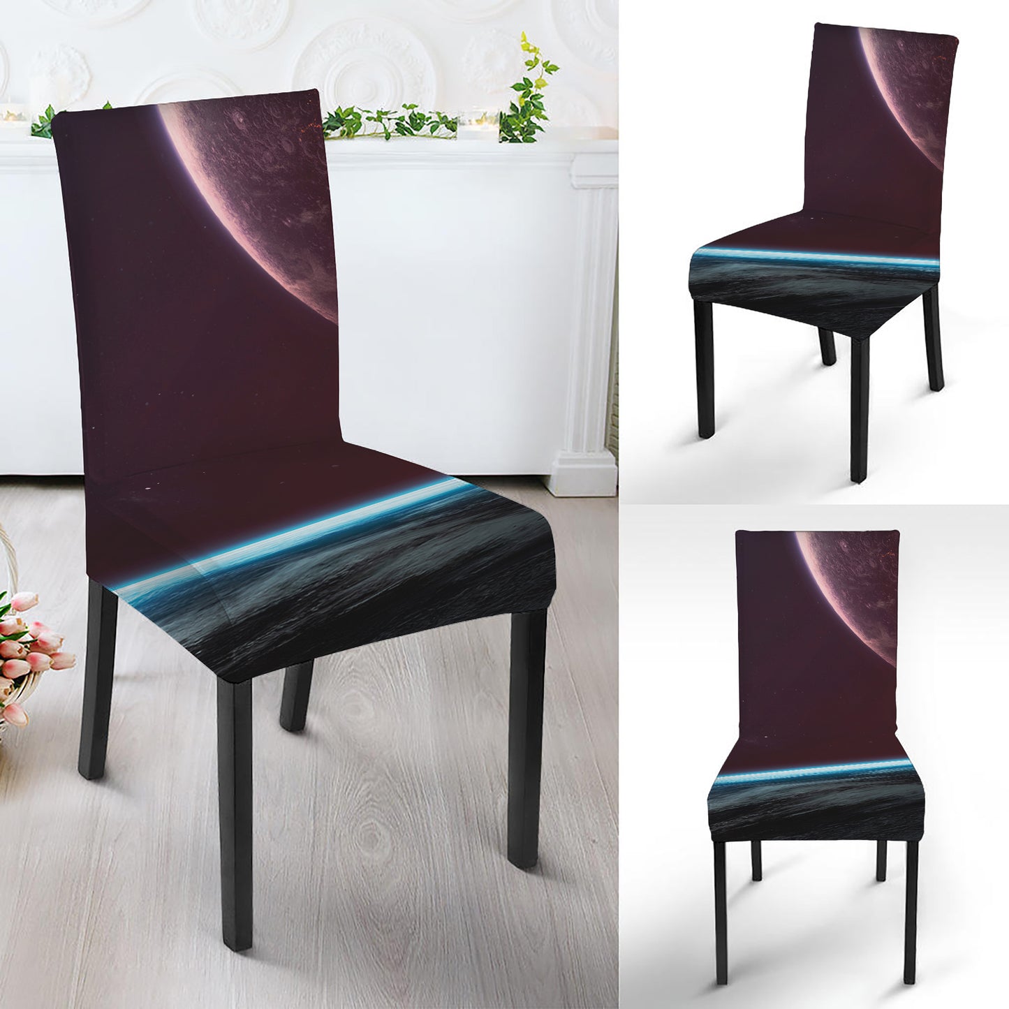 Cosmic Space Print Dining Chair Slipcover