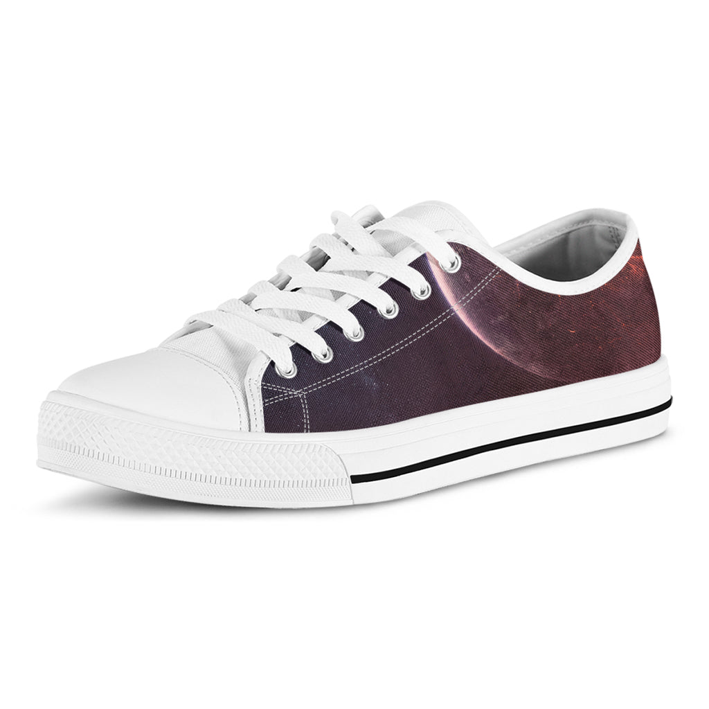 Cosmic Space Print White Low Top Shoes