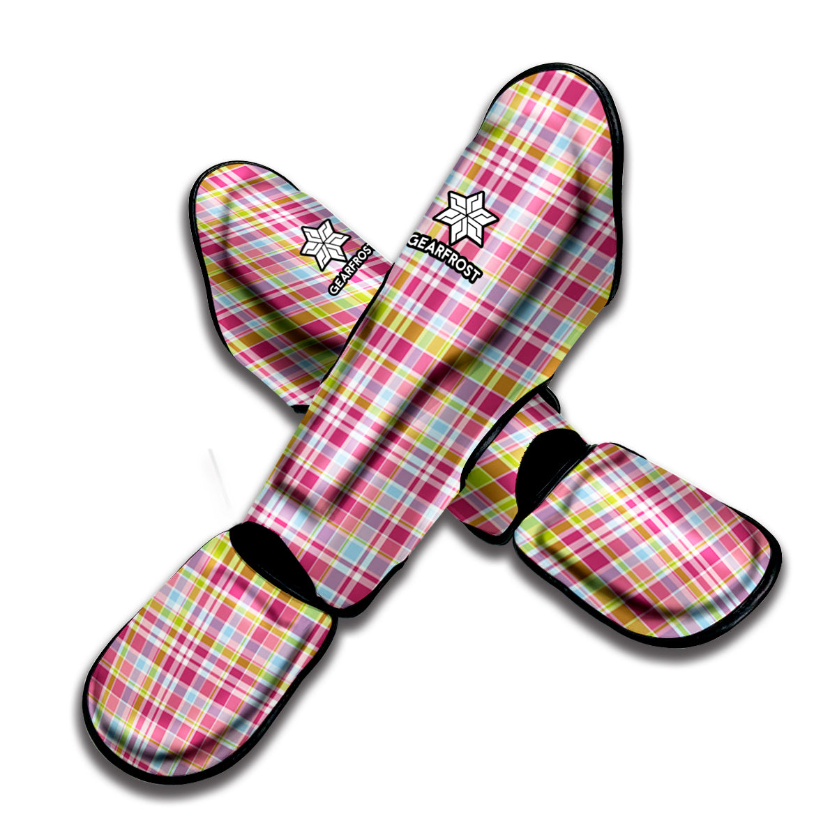 Cotton Candy Pastel Plaid Pattern Print Muay Thai Shin Guard