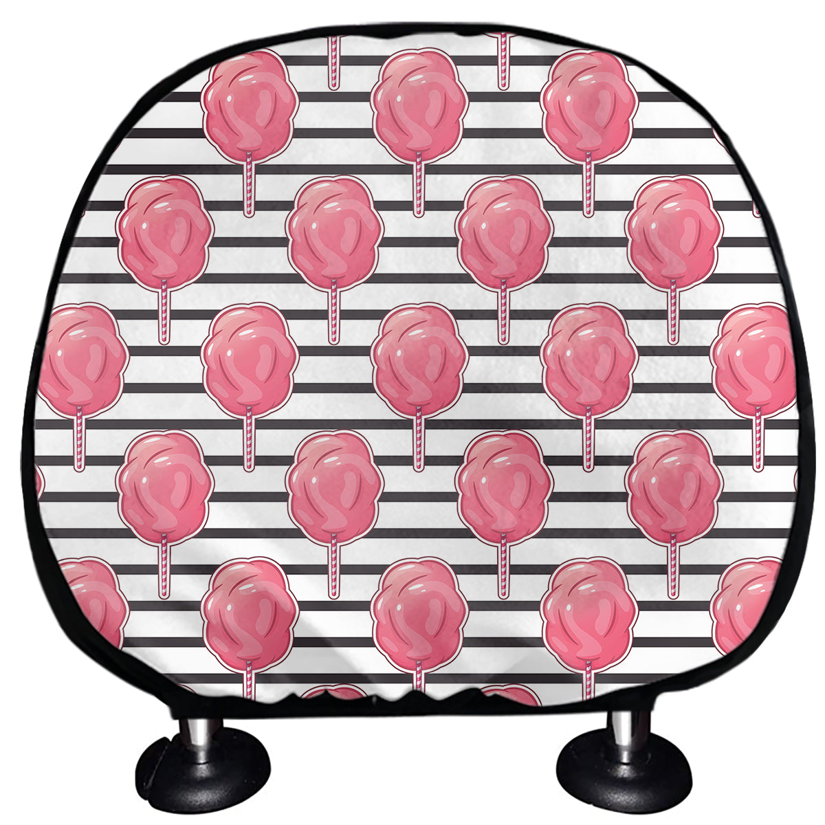 Cotton Candy Striped Pattern Print Car Headrest Covers