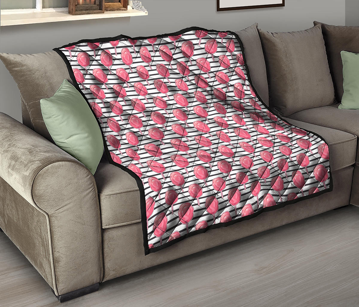 Cotton Candy Striped Pattern Print Quilt