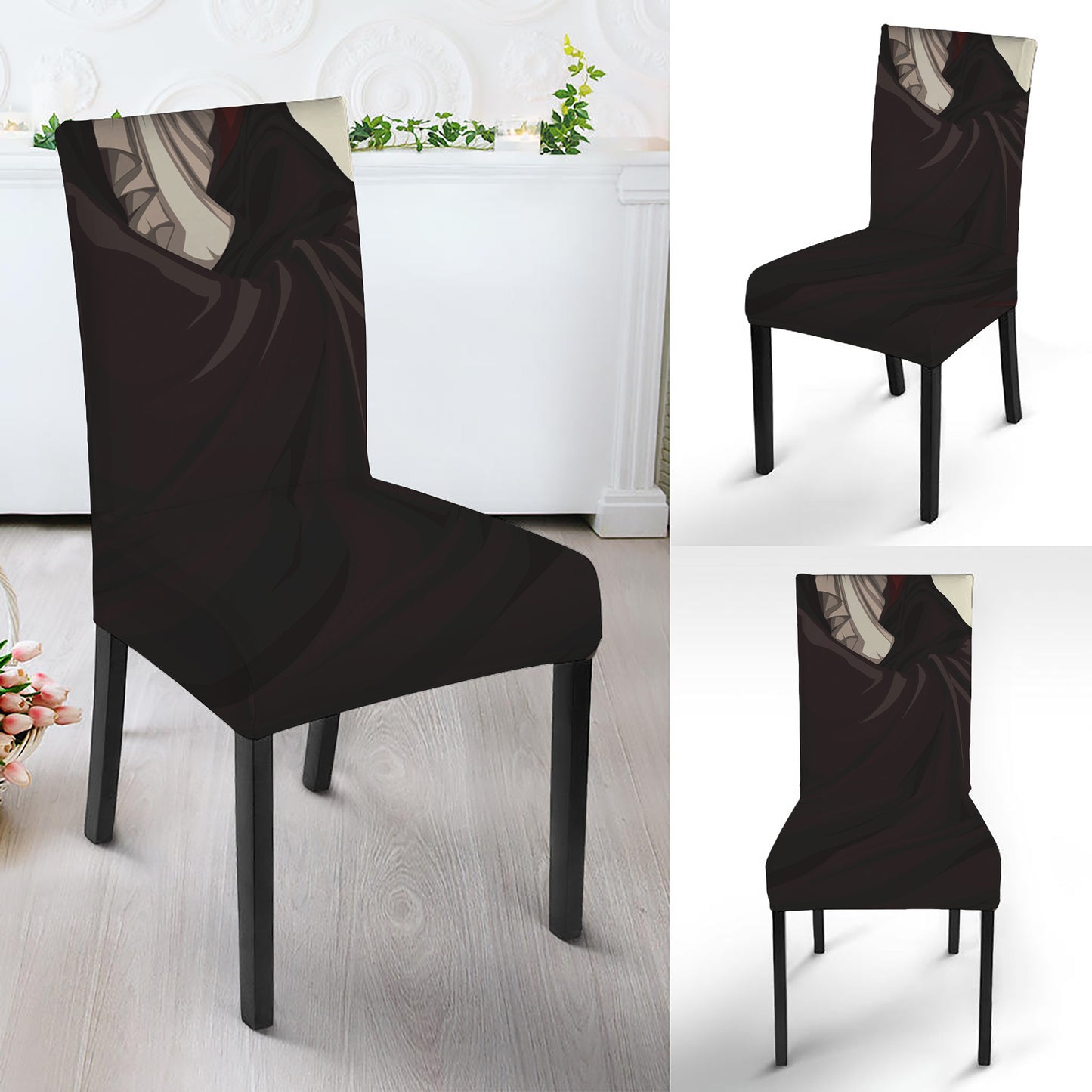Count Dracula Print Dining Chair Slipcover