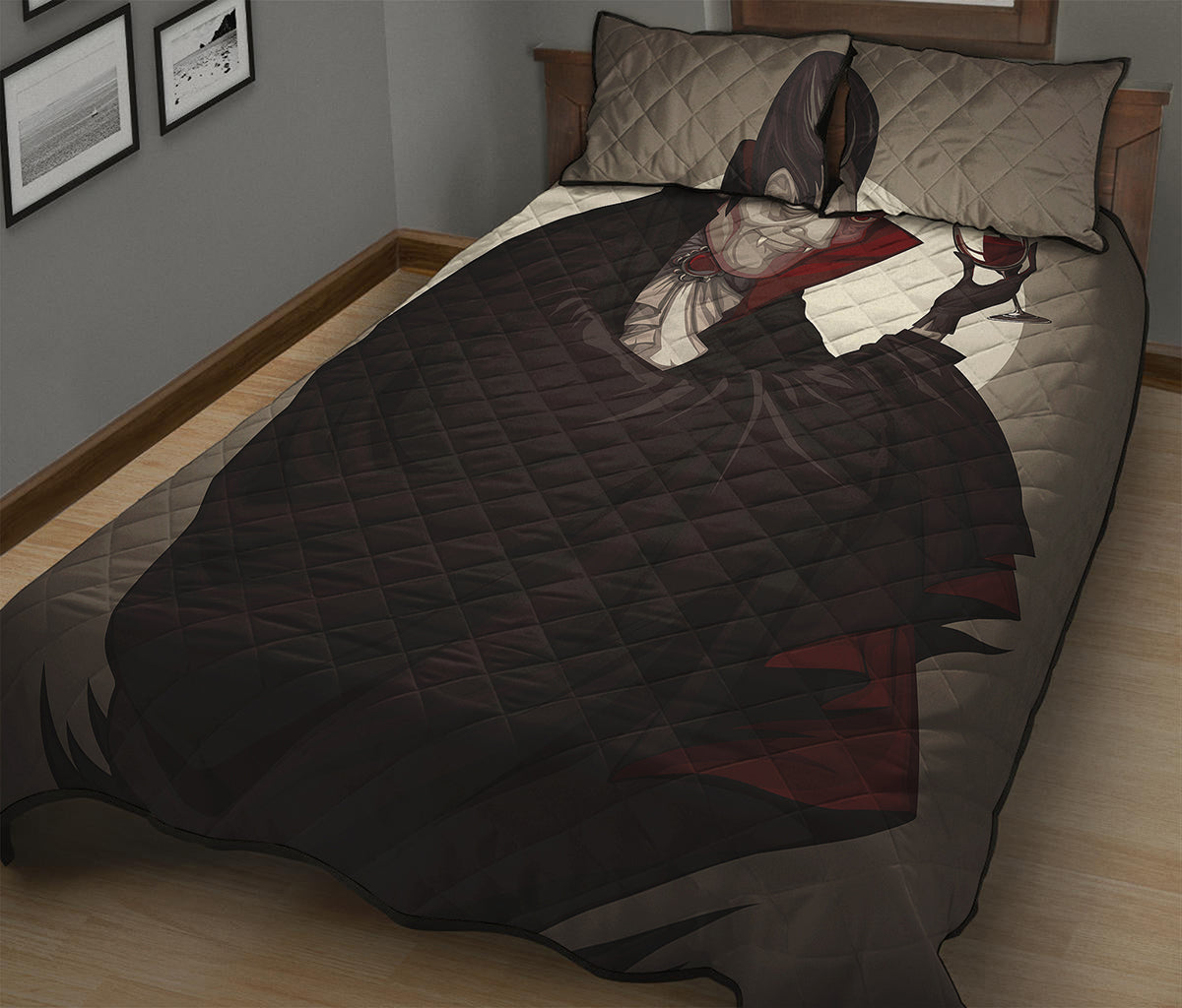 Count Dracula Print Quilt Bed Set