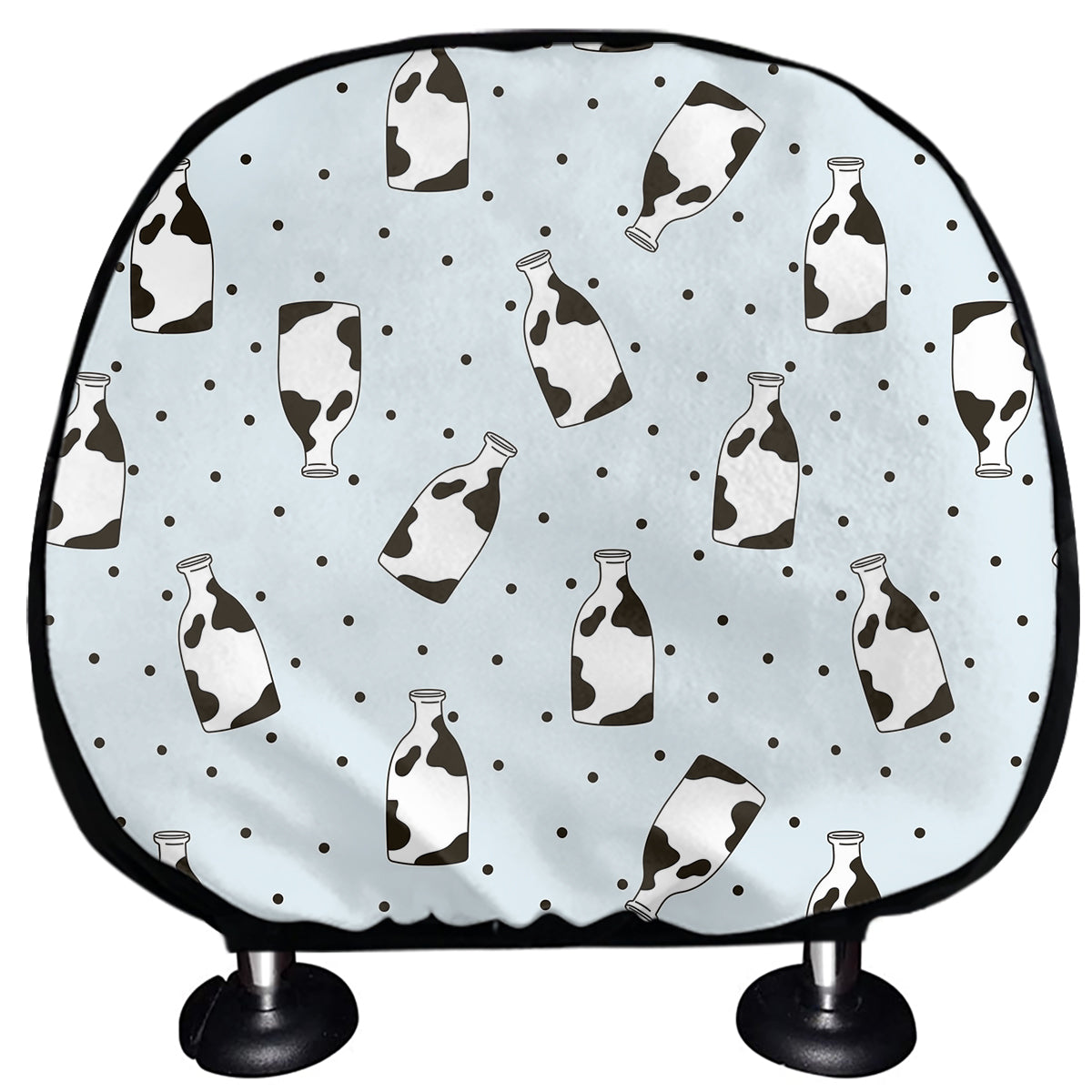 Cow Milk Bottle Pattern Print Car Headrest Covers