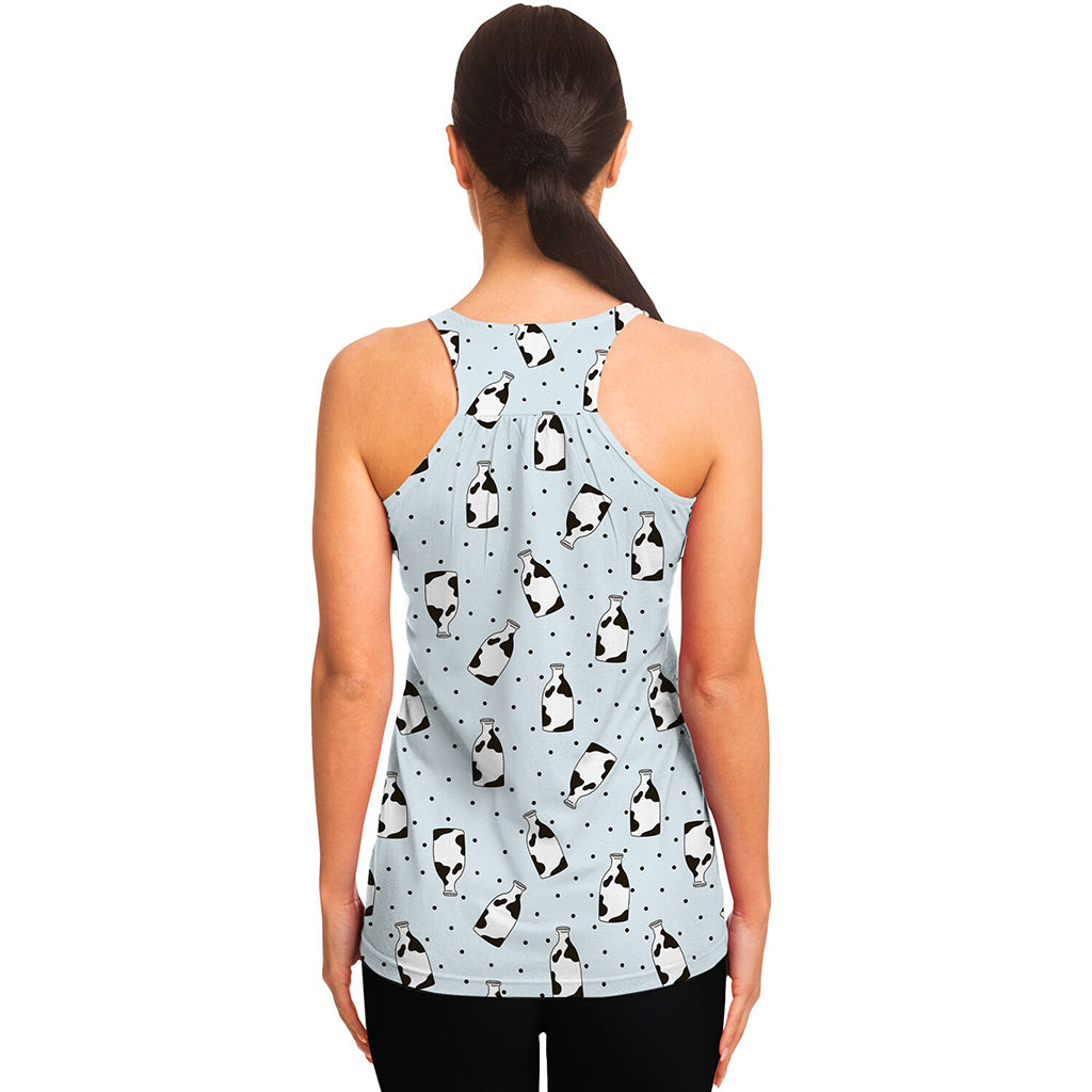 Cow Milk Bottle Pattern Print Women's Racerback Tank Top