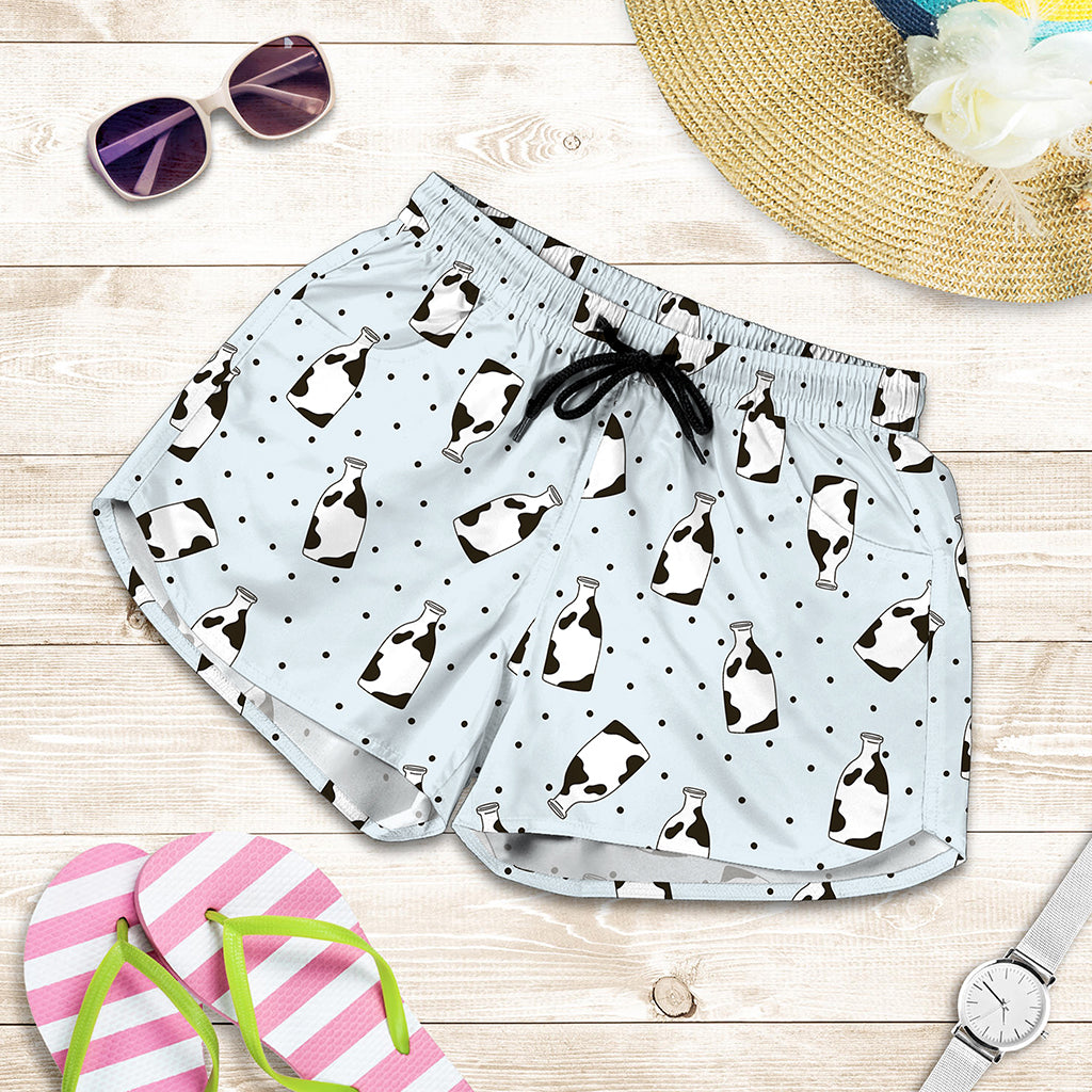 Cow Milk Bottle Pattern Print Women's Shorts