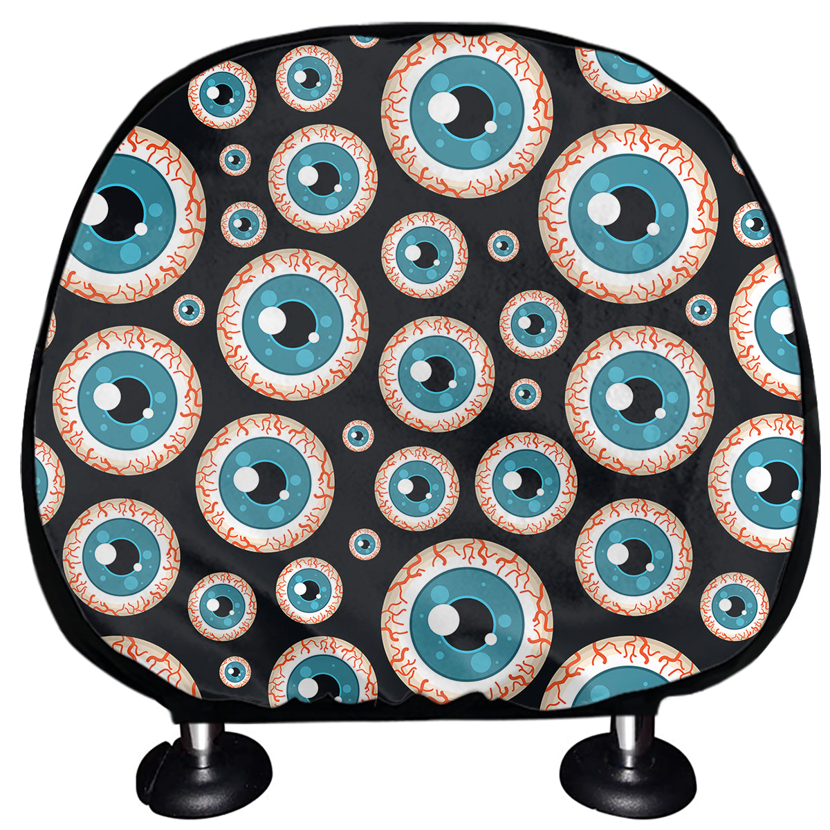 Creepy Eyeball Pattern Print Car Headrest Covers